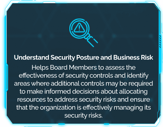 This tile tells board members that DigitalXForce shows the effectiveness of security controls and where resources should go.