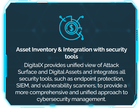 This tile describes asset inventory and integration with security tools such as endpoint protection, SIEM and vulnerability scanners.