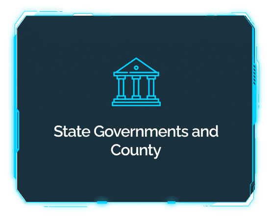 This customer tile reads State Governments and County, with an icon of a government building.