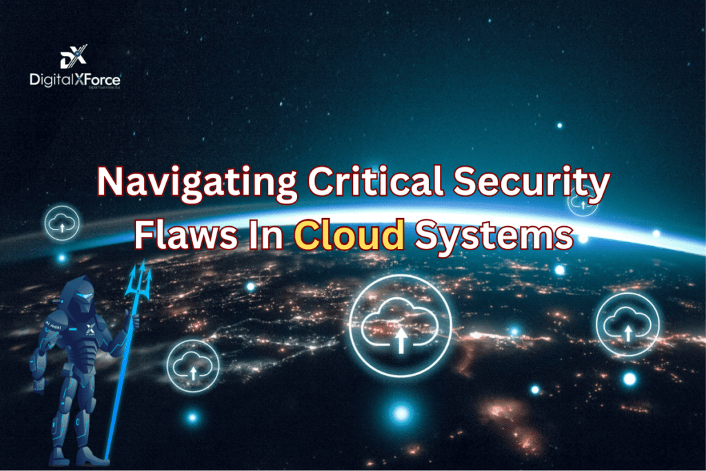 Blog banner reading Navigating Critical Security Flaws in Cloud Systems, with cloud icons over a night view of Earth and a robot mascot