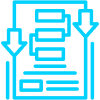 This icon shows a document flow with arrows.