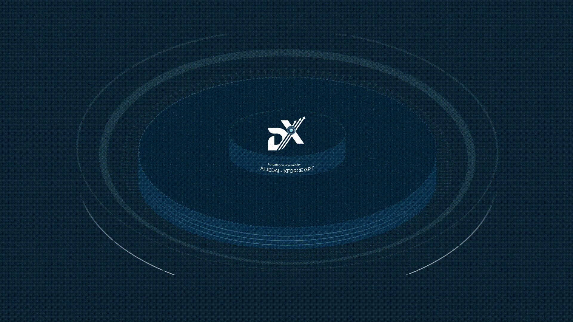 This animation shows the DigitalXForce emblem on a circular dark platform.